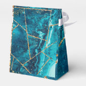 Stijlvolle marineblauw goud geode afbeelding monog bedankdoosjes (Achterkant)