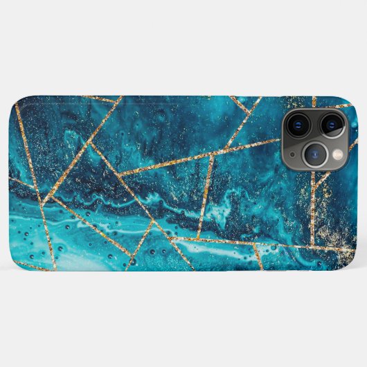 Stijlvolle marineblauw goud geode afbeelding monog Case-Mate iPhone case (Achterkant (horizontaal))
