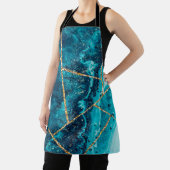 Stijlvolle marineblauw goud geode afbeelding monog schort (Insitu)