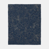 Stijlvolle marineblauw goudhandschrift fleece deken (Voorkant)