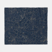 Stijlvolle marineblauw goudhandschrift fleece deken (Voorkant (Horizontaal))
