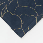 Stijlvolle marineblauw goudhandschrift fleece deken (Hoek)
