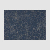 Stijlvolle marineblauw goudhandschrift tissuepapier (Voorkant)