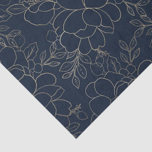 Stijlvolle marineblauw goudhandschrift tissuepapier (Detail)