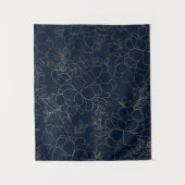 Stijlvolle marineblauw goudhandschrift wandkleed (Voorkant)