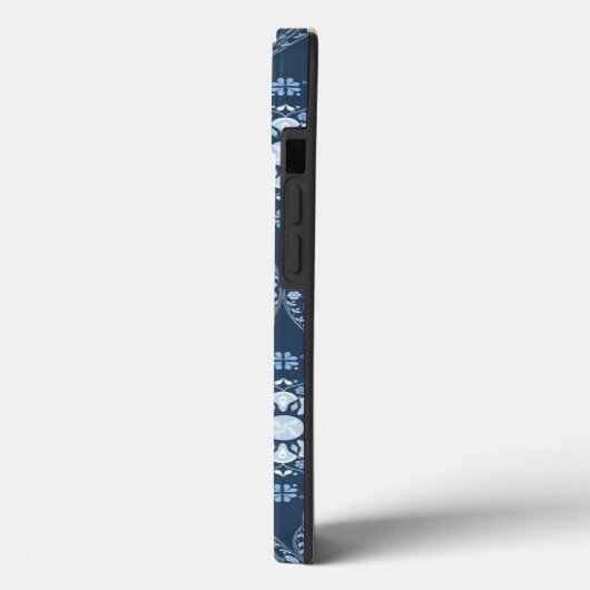 Stijlvolle marineblauw Mandala Modern Monogram Case-Mate iPhone Case (Achterkant / Links)