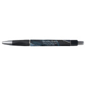 Stijlvolle marineblauw Silver Agate Business Pen (Voorkant)