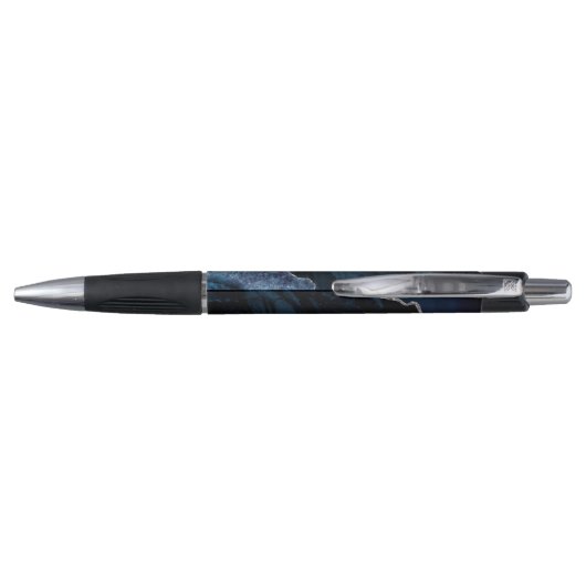 Stijlvolle marineblauw Silver Agate Business Pen (Achterkant)
