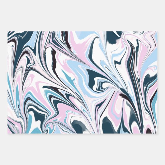 Stijlvolle marineroze bruine acrylgieterij inpakpapier vel (Voorkant 3)