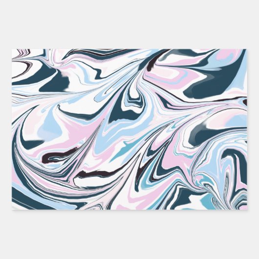 Stijlvolle marineroze bruine acrylgieterij inpakpapier vel (Voorkant 2)