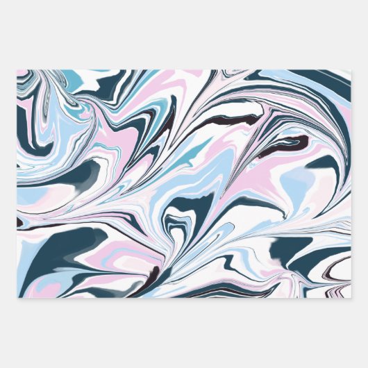 Stijlvolle marineroze bruine acrylgieterij inpakpapier vel (Voorkant)