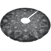 Stijlvolle marmer Black en White Floral Mandala Kerstboom Rok (Gekanteld)