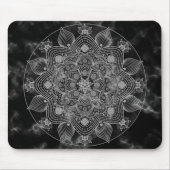 Stijlvolle marmer Black en White Floral Mandala Muismat (Voorkant)