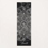 Stijlvolle marmer Black en White Floral Mandala Yogamat (Voorkant)