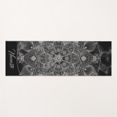 Stijlvolle marmer Black en White Floral Mandala Yogamat (Voorkant (horizontaal))