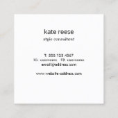 Stijlvolle marmer Black en White Marble Vierkante Visitekaartje (Achterkant)