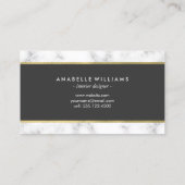 Stijlvolle marmer en Faux Gold Foil Visitekaartje (Achterkant)