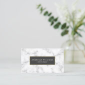 Stijlvolle marmer en Faux Gold Foil Visitekaartje (Staand voorkant)