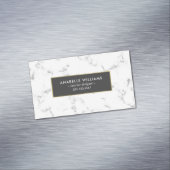 Stijlvolle marmer en gouden bedrukte textuur magnetisch visitekaartje (Voorbeeld)