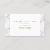Stijlvolle Marmer en Gouden Gedrukte Textuur Visitekaartje (Achterkant)