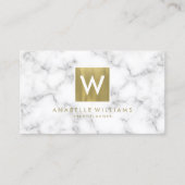 Stijlvolle Marmer en Gouden Gedrukte Textuur Visitekaartje (Voorkant)