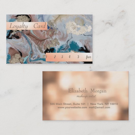 Stijlvolle marmer, Stone Bokeh Loyalty Kaart (Voorkant / Achterkant)