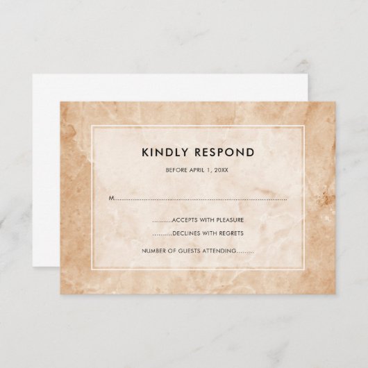 Stijlvolle marmeren achtergrond | Any Event RSVP (Voorkant / Achterkant)