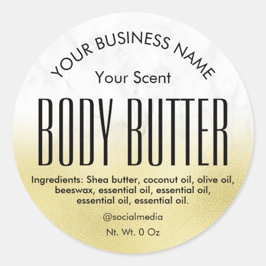 Stijlvolle marmeren folie body boter etiketten (Voorkant)