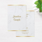Stijlvolle Marmeren Gouden Typografie Script Naam Visitekaartje (Bureau)