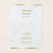 Stijlvolle Marmeren Gouden Typografie Script Naam Visitekaartje (Achterkant)