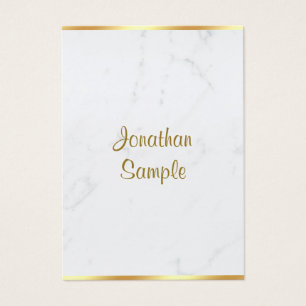 Stijlvolle Marmeren Gouden Typografie Script Naam  Visitekaartje