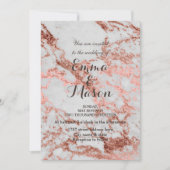 Stijlvolle Marmeren Roos Gouden Bruiloft collectie Kaart (Voorkant)