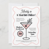 Stijlvolle Martini uitnodigingen voor 30e verjaard (Voorkant)