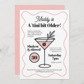 Stijlvolle Martini uitnodigingen voor 30e verjaard (Voorkant / Achterkant)