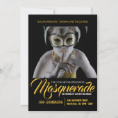 Stijlvolle Masquerade Party Uitnodiging (Voorkant)