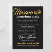 Stijlvolle Masquerade Party Uitnodiging (Achterkant)