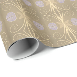 Stijlvolle mauve bloemige ontworpen cadeaupapier