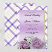 Stijlvolle Mauve Floral 40e verjaardag Kaart (Voorkant / Achterkant)