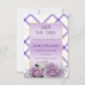 Stijlvolle Mauve Floral Birthday sparen de datum Save The Date (Voorkant)