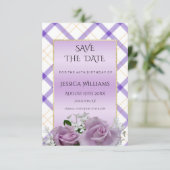Stijlvolle Mauve Floral Birthday sparen de datum Save The Date (Staand voorkant)