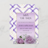 Stijlvolle Mauve Floral Birthday sparen de datum Save The Date (Voorkant / Achterkant)