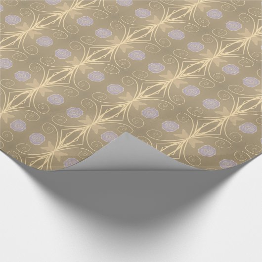 Stijlvolle Mauve Floral ontworpen Cadeaupapier (Hoek)