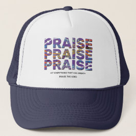 Stijlvolle Mauve PRAISE Muzieknoten Christelijk Trucker Pet