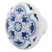 Stijlvolle Mediterraans Blauw & Wit Tegel Keramische Knop (Rechts)