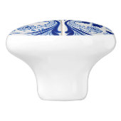 Stijlvolle mediterrane blauw-witte Tegel look Keramische Knop (Zijkant)