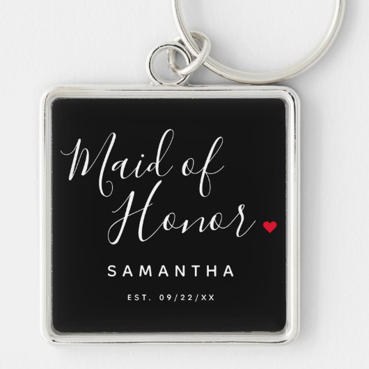 Stijlvolle meid van eer bruiloft sleutelhanger (Voorkant)