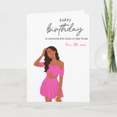 Stijlvolle meisje verjaardag wens kaart (Voorkant)