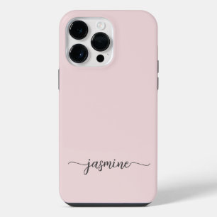 Stijlvolle Meisjesachtige Minimalistische Roze Naa iPhone 14 Pro Max Hoesje