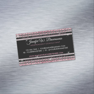 Stijlvolle Meisjesachtige Roze Elegante Diamant Lu Magnetisch Visitekaartje