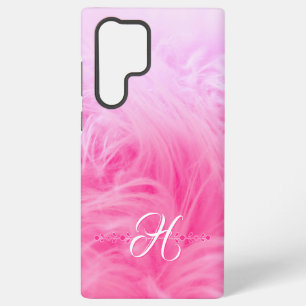 Stijlvolle Meisjesachtige Roze Witte Nepbont Aange Samsung Galaxy Hoesje